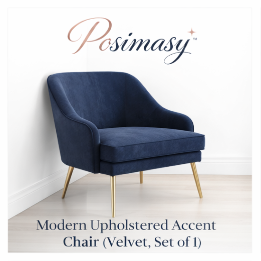 Posimasy™ Modern Upholstered Accent Chair (Velvet, Set of 1) Accent chair, velvet chair, modern accent chair, luxury seating, living room furniture